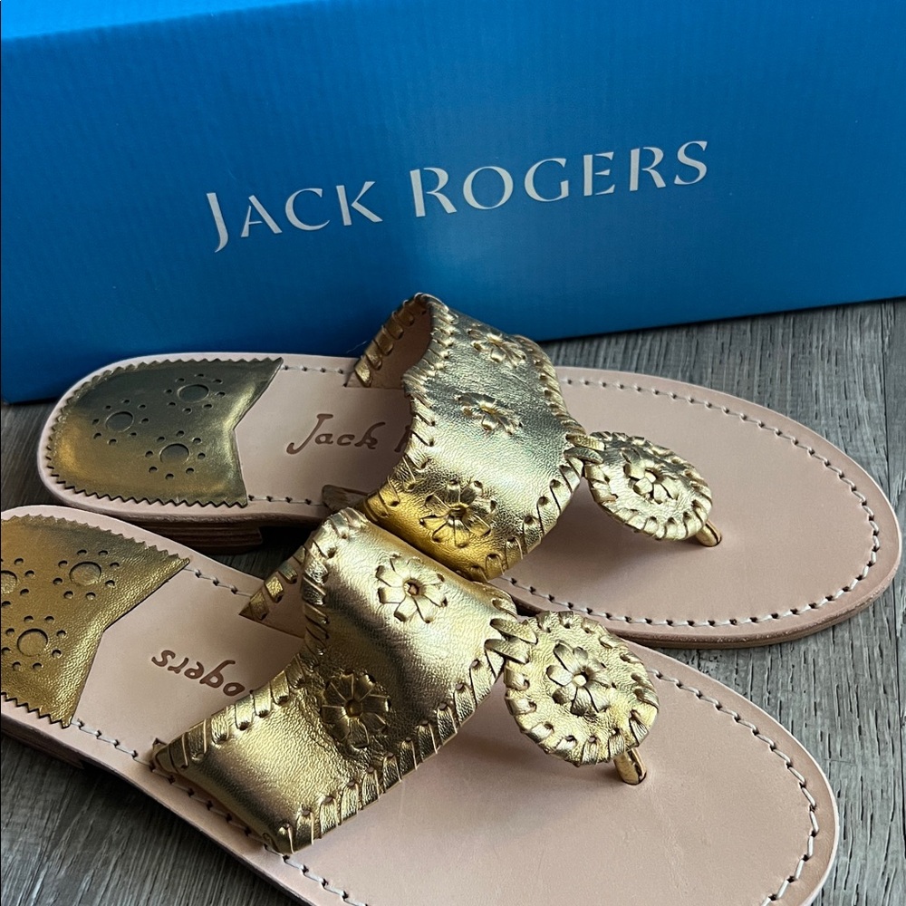 Jack Rogers Metallic Gold Sandals